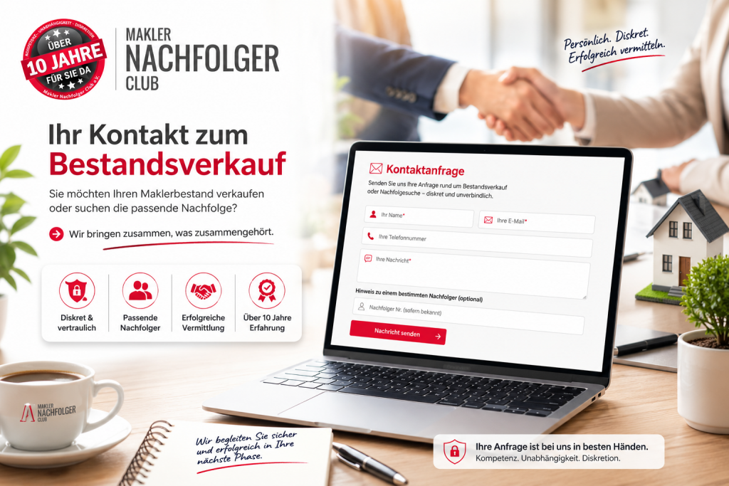 Bestandsverkauf Kontaktanfrage Maklerbestand verkaufen